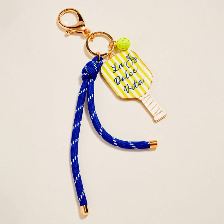 Sardine Pickleball Paddle Knot Strap Keychain Bag Charm