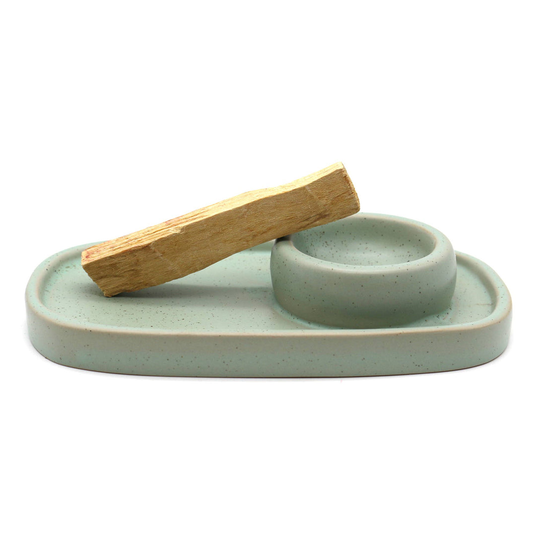 Ceramic Palo Santo Burner (6.5 in.) - Sage Green