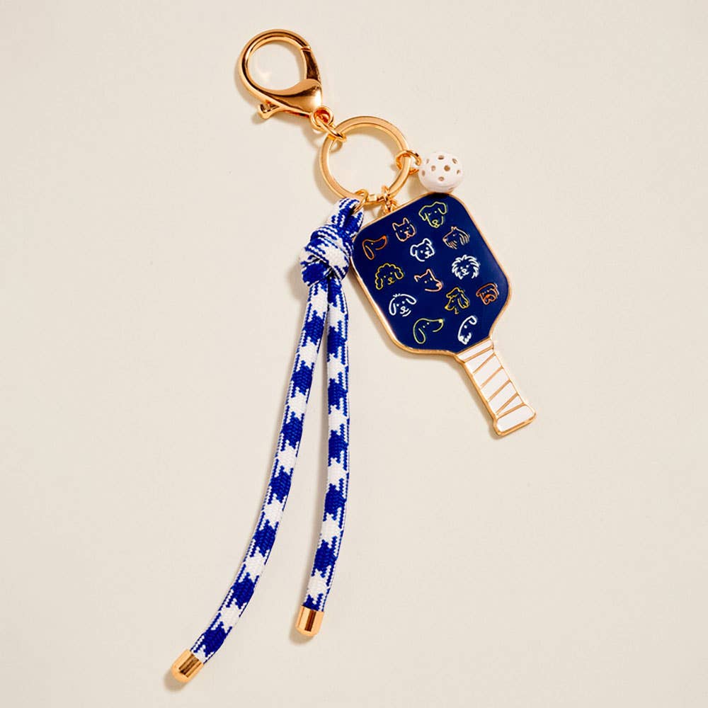 Sardine Pickleball Paddle Knot Strap Keychain Bag Charm