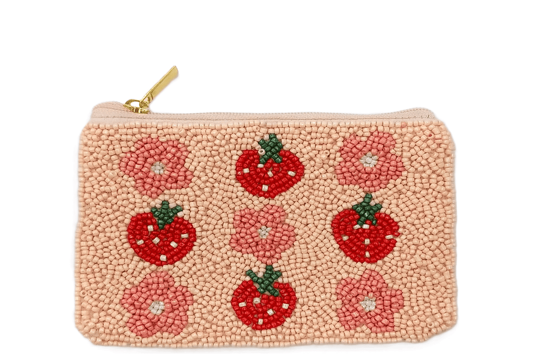 Ladies Berries Themed Fully Beaded Coin Purse