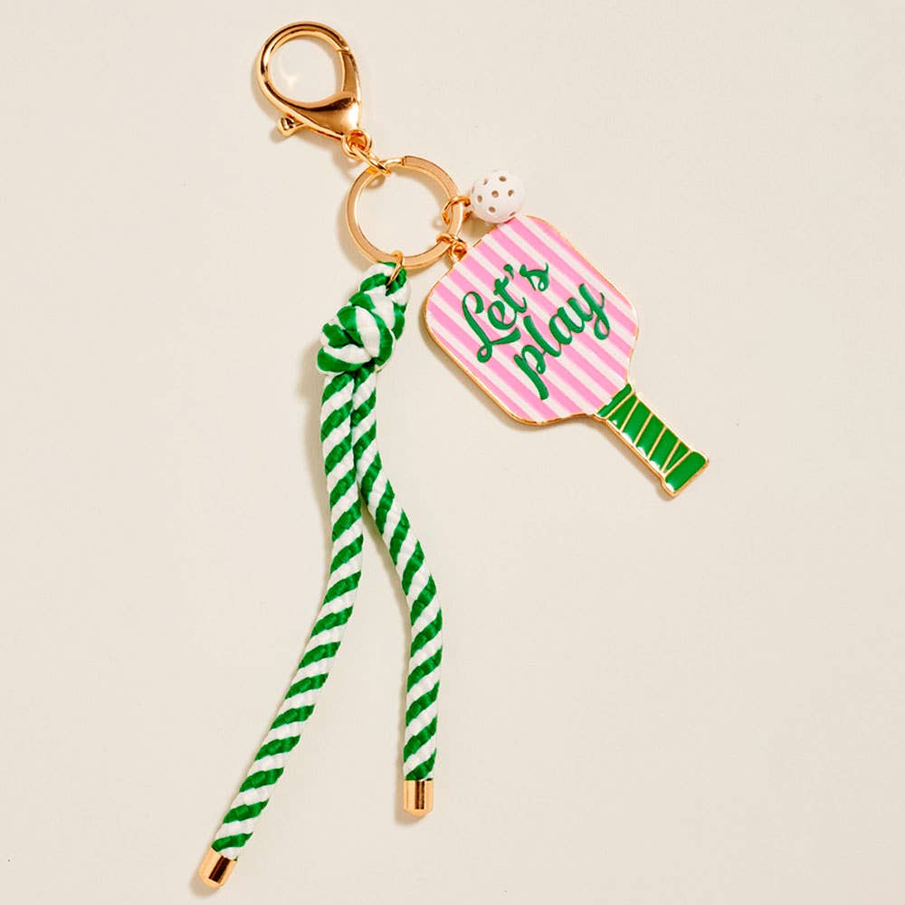 Sardine Pickleball Paddle Knot Strap Keychain Bag Charm
