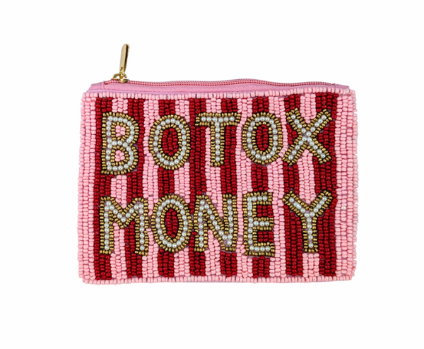 Ladies Fully Beaded Botox Money Themed Coin Purse