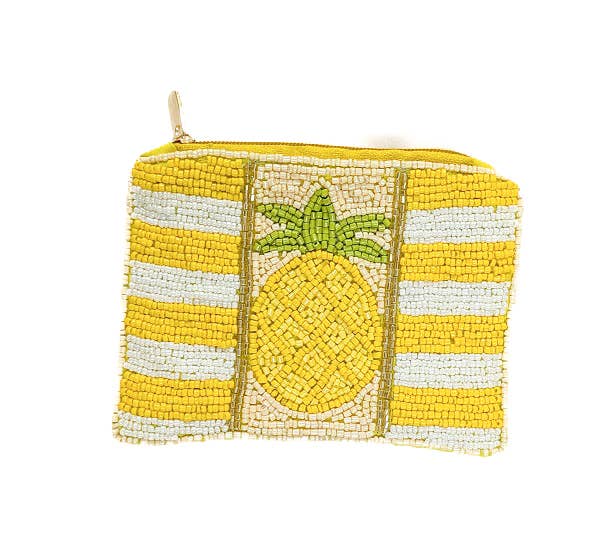 Ladies Pineapple Themed Beaded Coin Purse